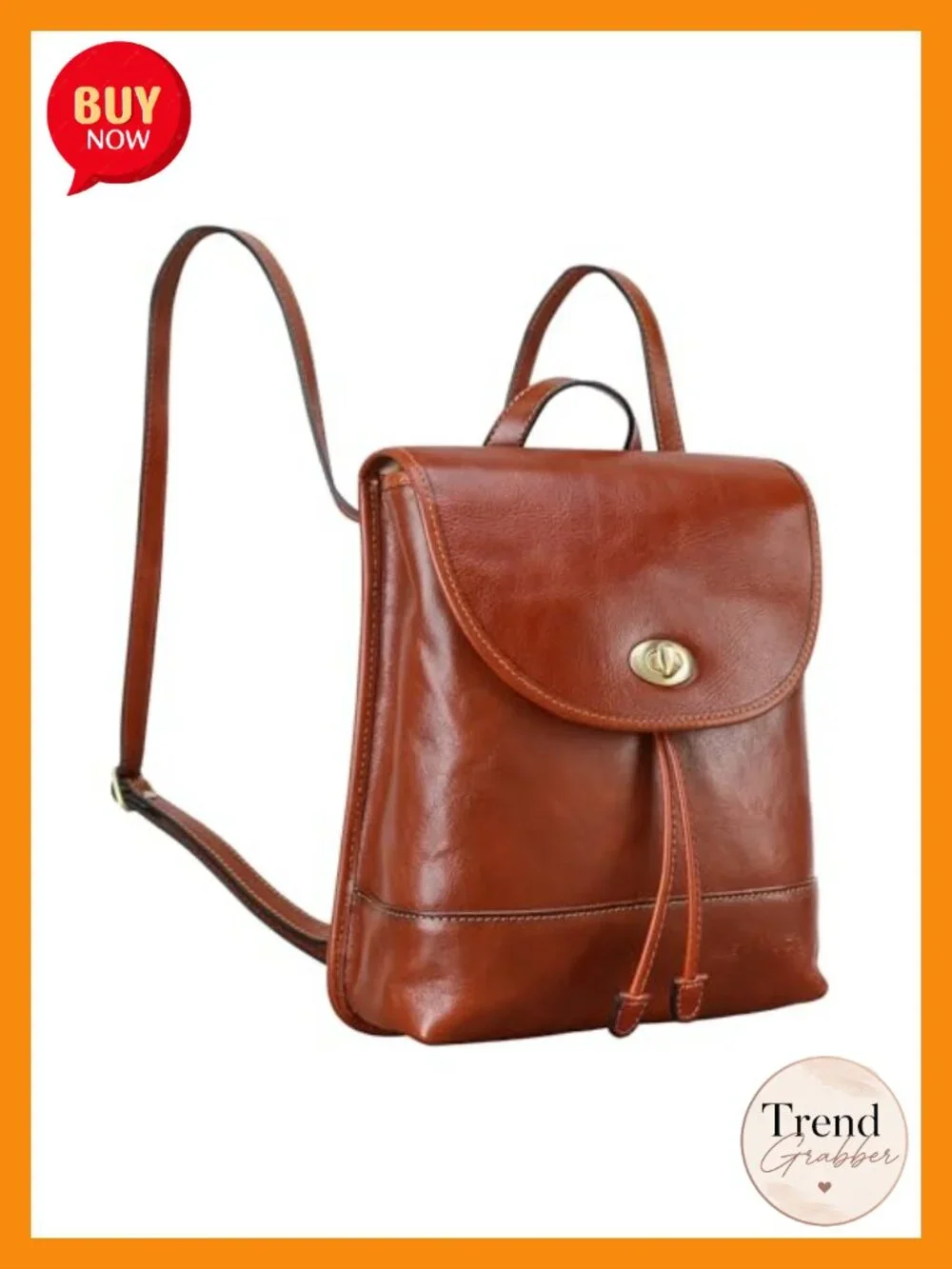 Italian Full Grain Leather Convertible Backpack Purse for Women, Fits iPad,